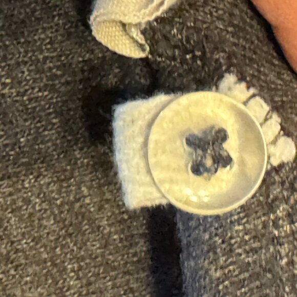 Free People Dark Gray Doiley-Knit Lace Oversized Hood Sweater Jacket Sz Small - Picture 8 of 13